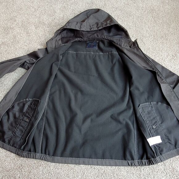 Nomad Jacket Mens Sz M Tech Fleece Lined Hooded Full Zip Snap Pockets Gray READ - Picture 9 of 15